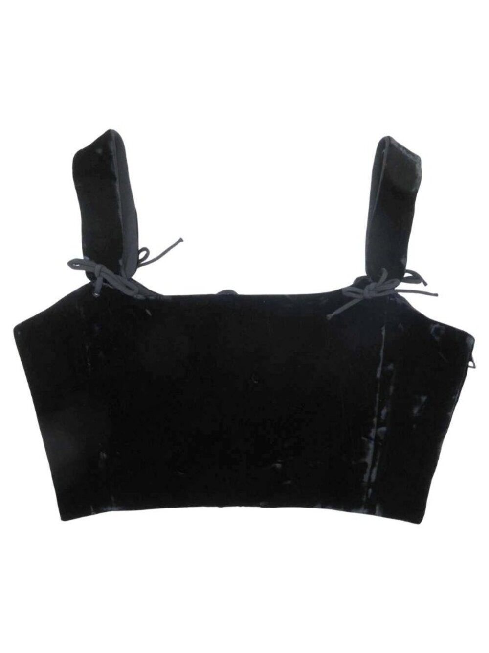 Dior Velvet Velour Bustier Sleeveless Top Lace-up Black 40